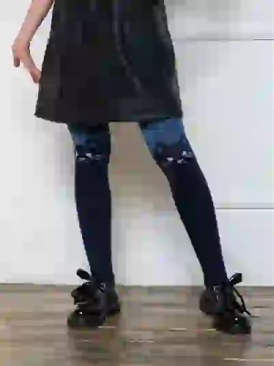 КОЛГОТКИ С РИСУНКОМ КОШКА ДЖИНС - 2